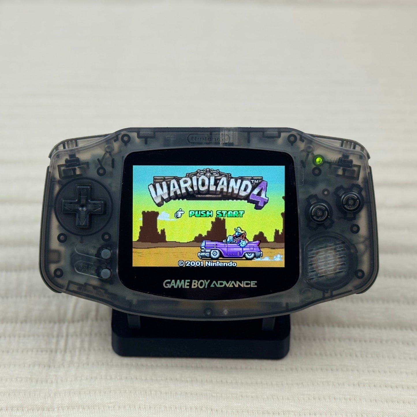 Custom Game Boy Advance with IPS backlit screen and blue shell by Retro Recology