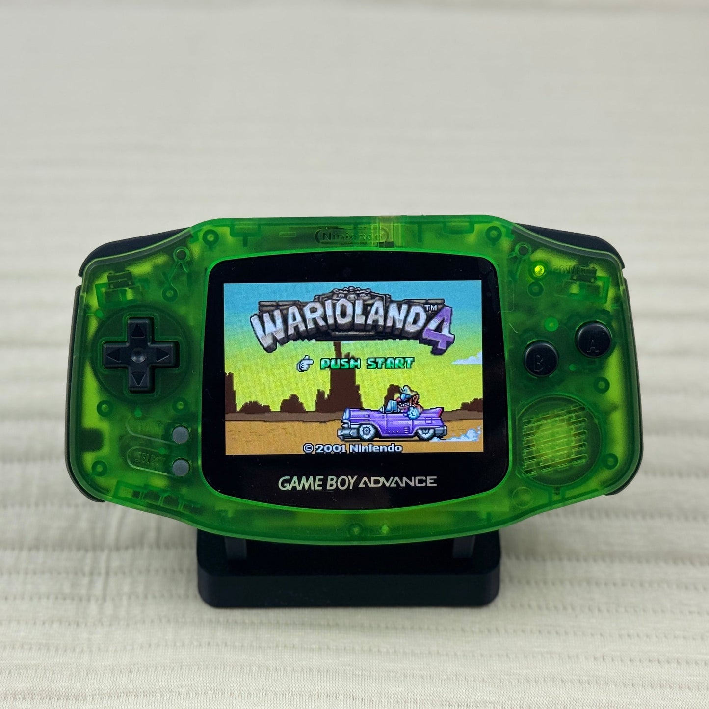 Custom Game Boy Advance with IPS backlit screen and Emerald shell by Retro Recology